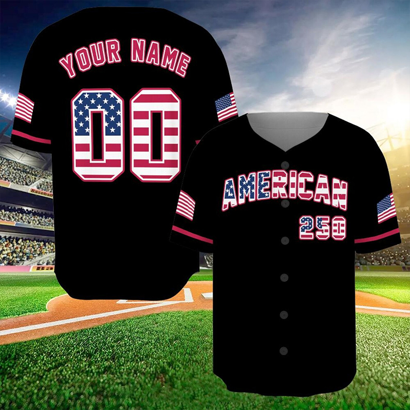 Personalized America 250th Anniversary Teacher Baseball Jersey