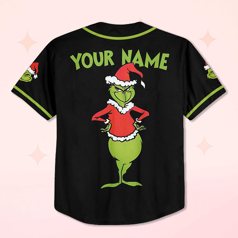 Personalized Name And Number Merry Christmas Mean Guy Teacher Baseball Jersey