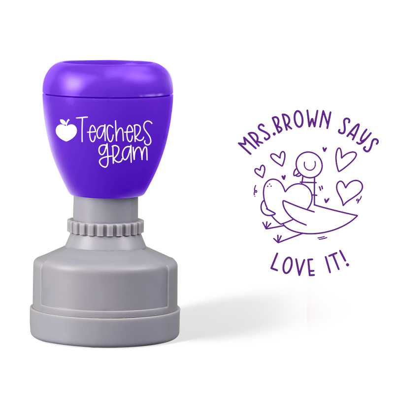 Personalized Name Pigeon Love It Teacher Stamp