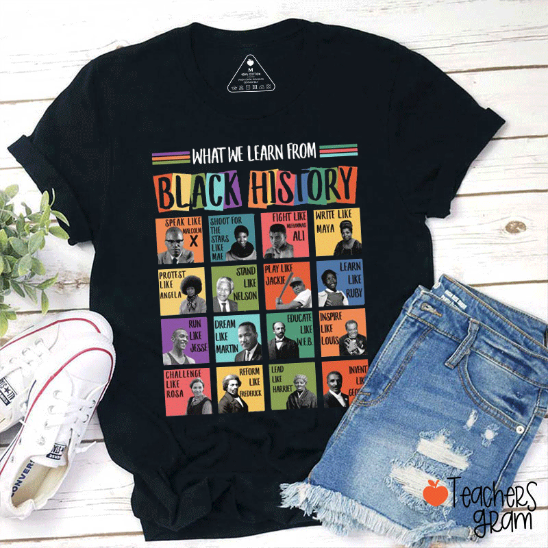 What We Learn From Black History Teacher T-Shirt