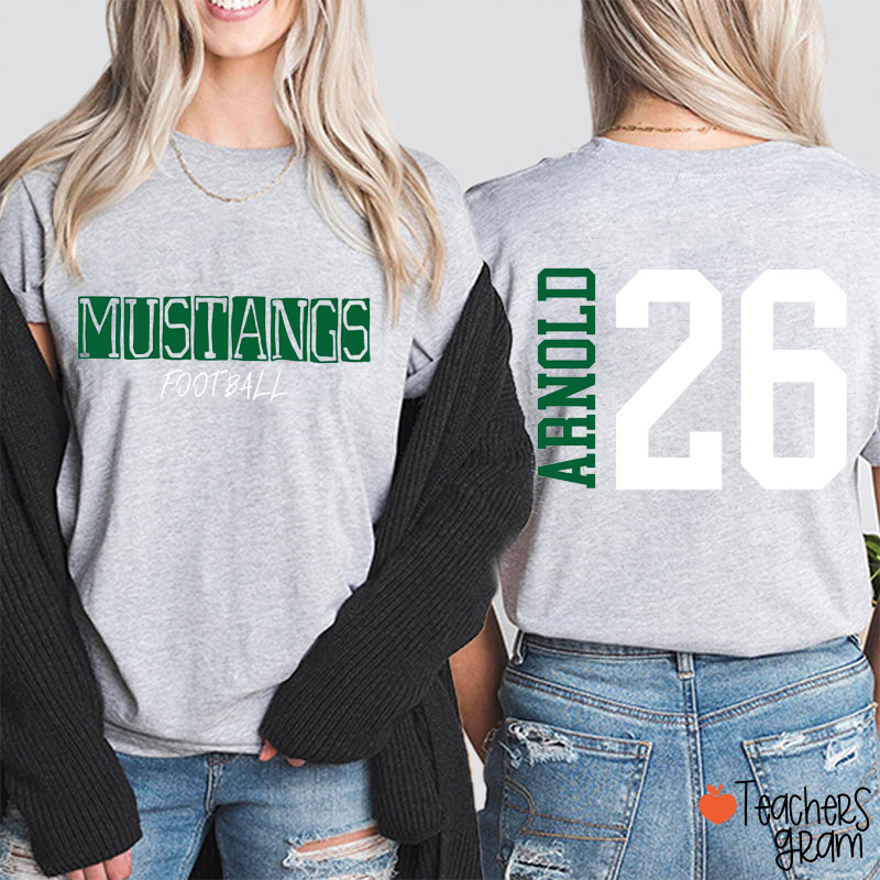 Personalized Mascot And Sport Game Day Teacher Two Sided T-Shirt