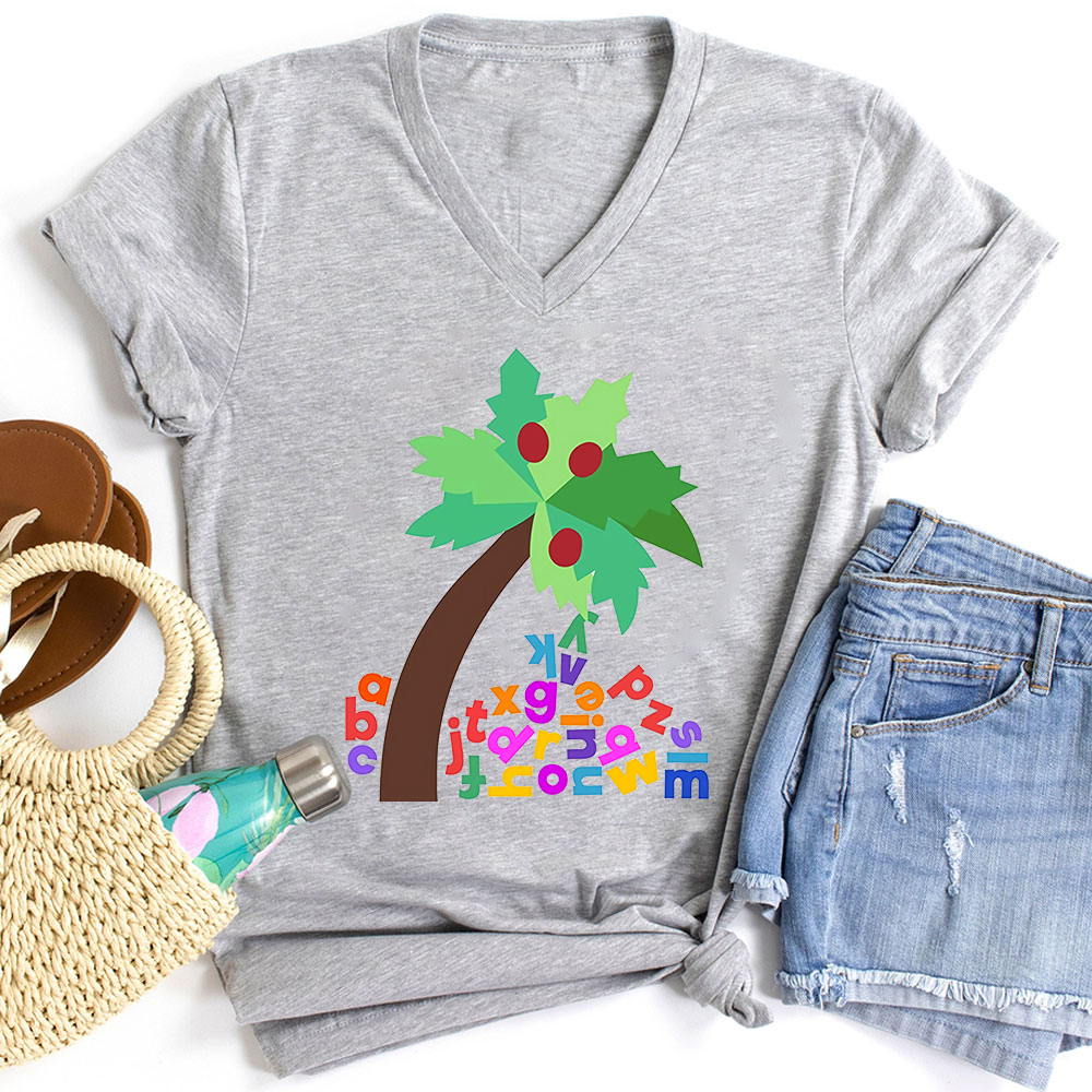 Chicka Chicka Boom Boom Teacher Female V-Neck T-Shirt