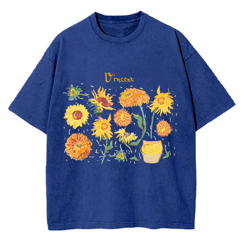 Vincent Sunflower Teacher Washed T-Shirt