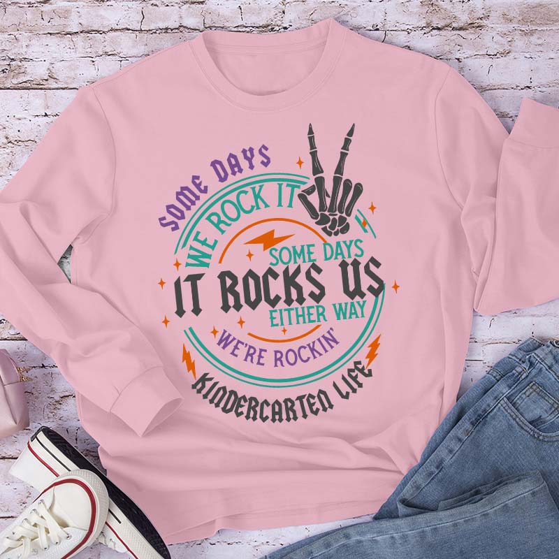 Personalized Grade Rock This School Teacher Long Sleeve T-Shirt