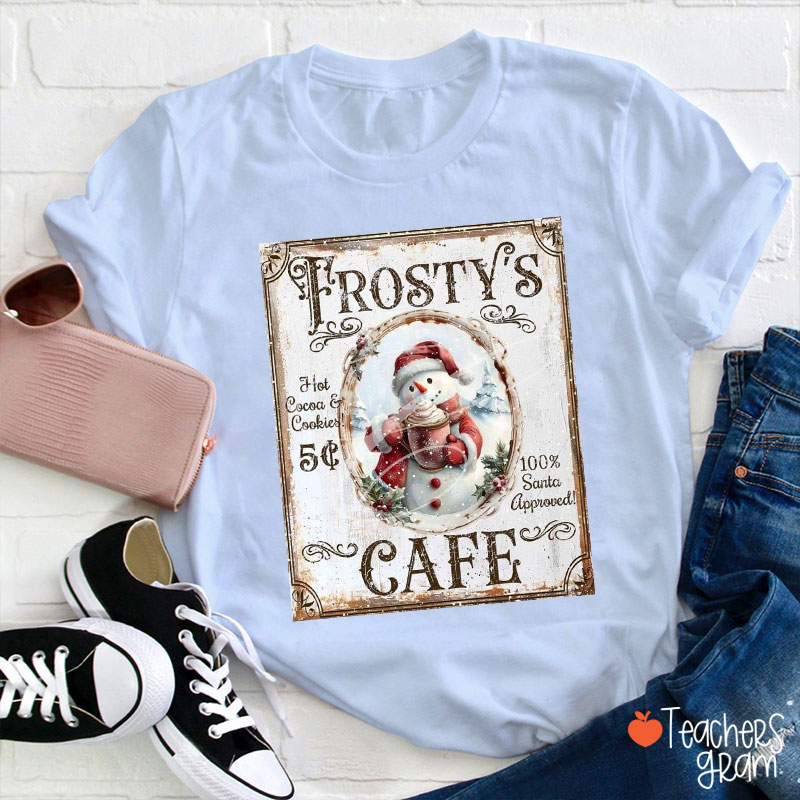 Frosty's Cafe In Winter Teacher T-Shirt