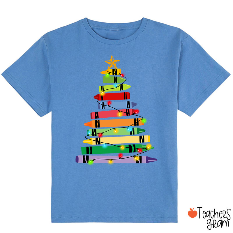 Crayons Tree Colored Lights Class T-Shirt