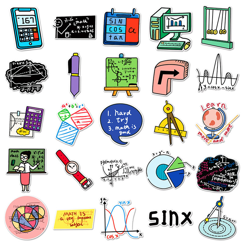 Mathematical Formul 50 PCS Stickers Pack Stickers