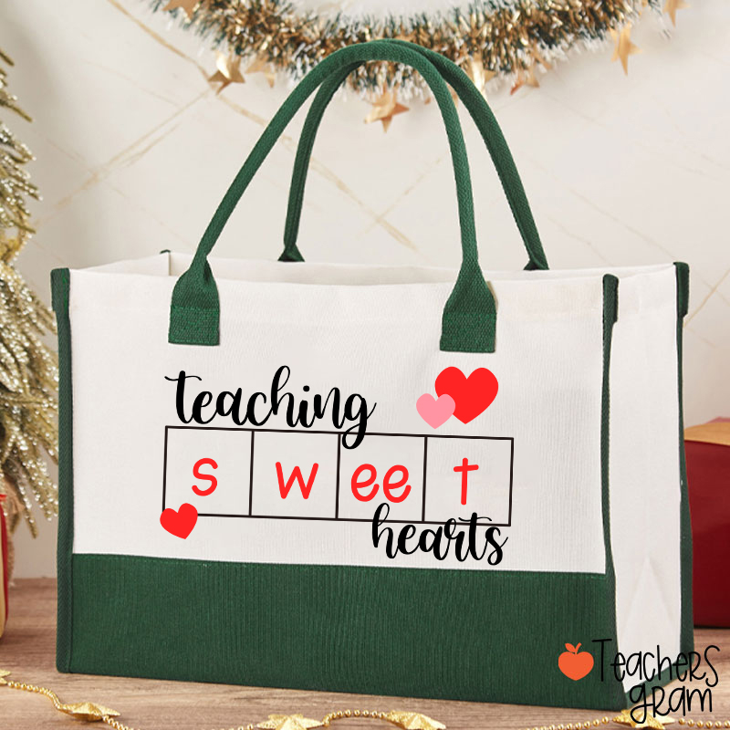 Teaching Sweet Hearts Teacher Cotton Tote Bag