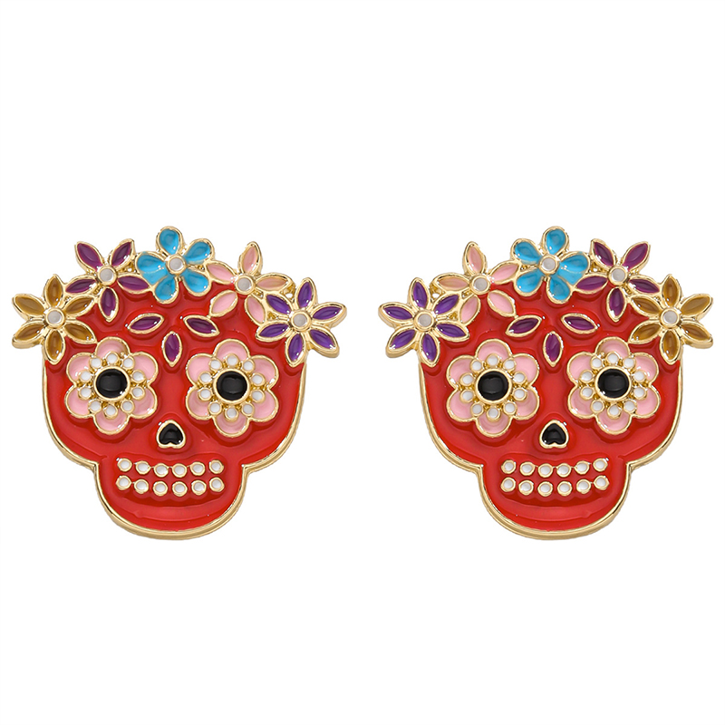 Día De Los Muertos Calaveras De Azúcar Teacher Metal Earrings