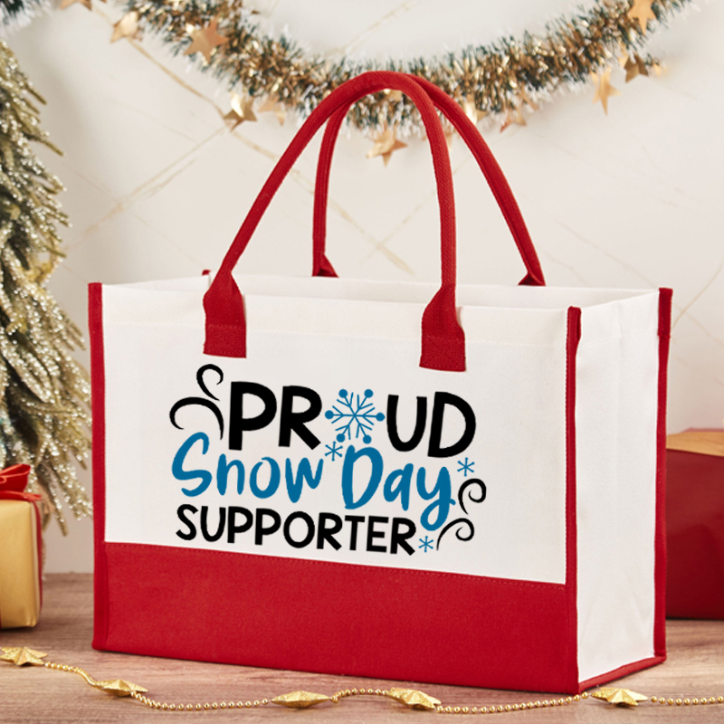 Proud Snow Day Supporter Teacher Cotton Tote Bag