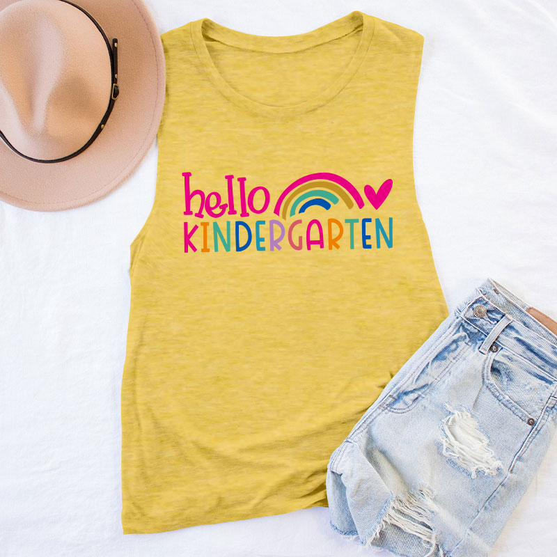 Personalized Hello Teacher Tank Top