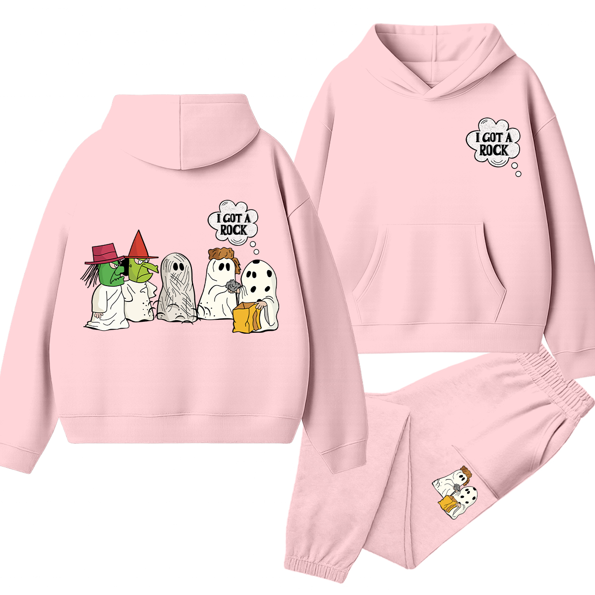 Halloween Cartoon Characters Funny Teacher Hoodie Set