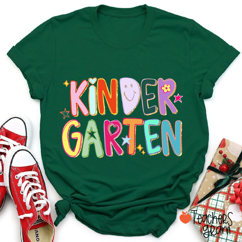 Personalized Grade Smiley Star Heart Teacher T-Shirt