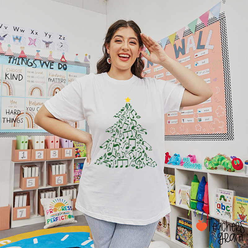 Music Note Christmas Tree Teacher T-Shirt