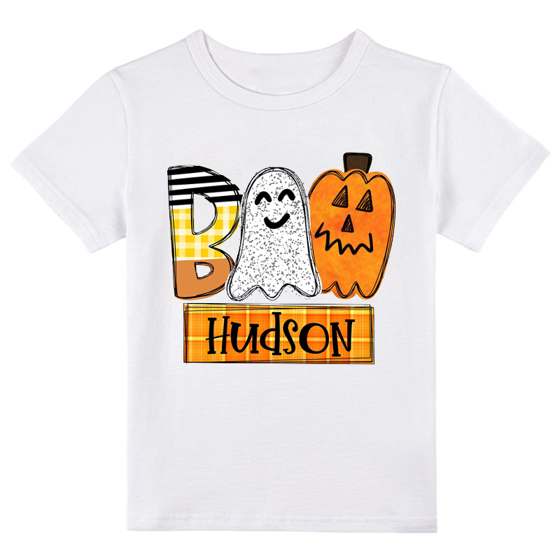Personalized Name Boo Ghost Pumpkin Class T-Shirt