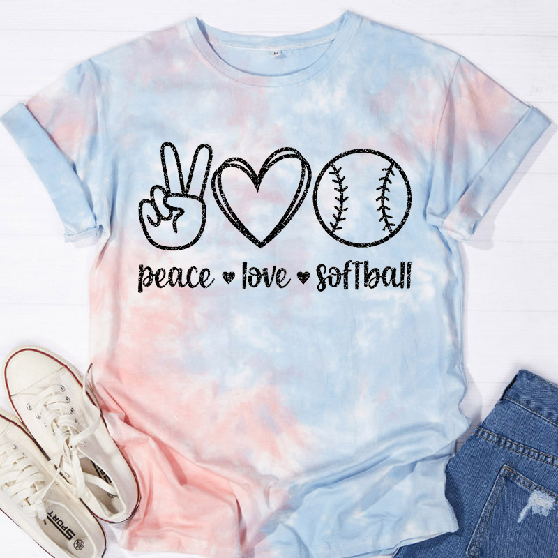 Personalized Peace Love Sport Teacher Tie-dye T-Shirt