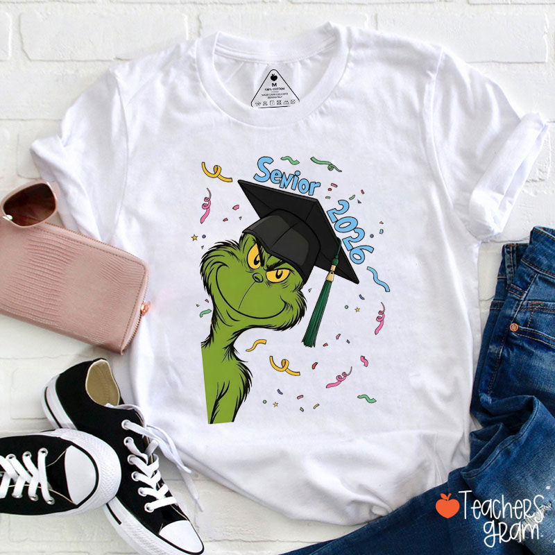 Personalized Green Guy Last Day Of School Senior Teacher T-Shirt