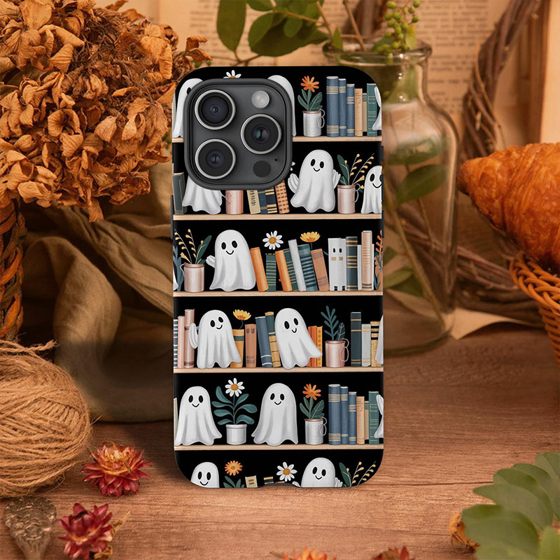 iPhone 14 15 Series Cute Bookish Ghosts Teacher Case