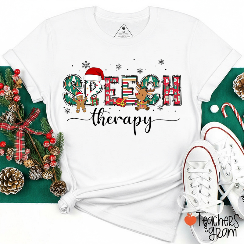 Christmas Speech Therapy Teacher T-Shirt