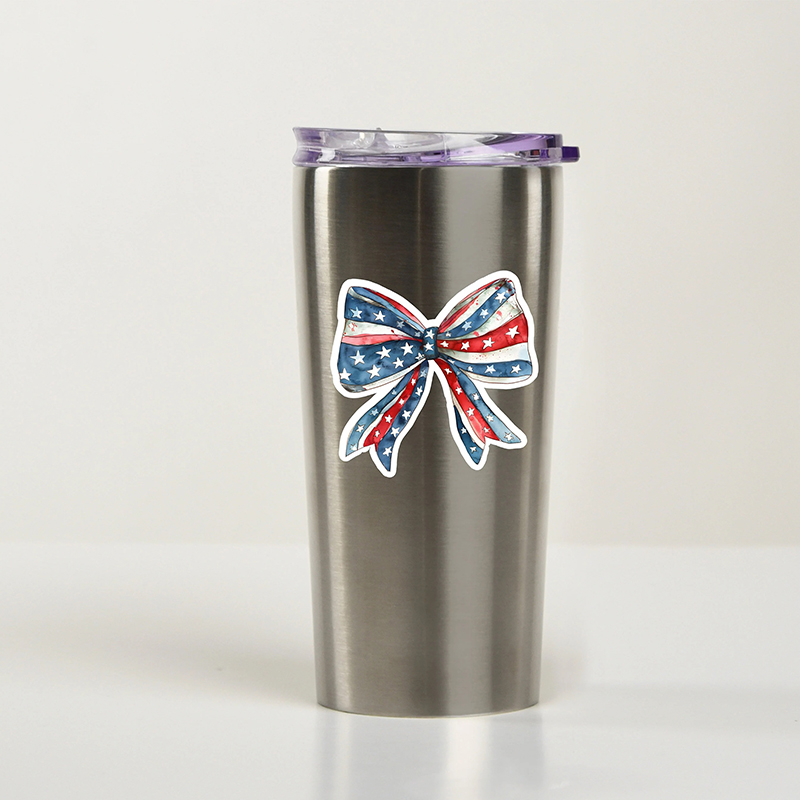 Coquette Patriotic Flag Bow Teacher Stickers