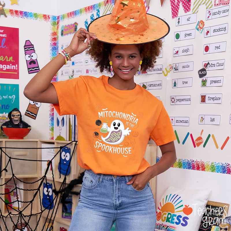 Mitochondria Is The Spookhouse Teacher T-Shirt