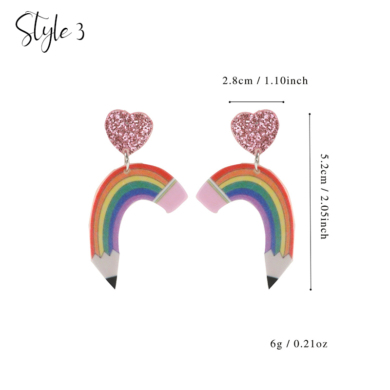 Cute Teacher Stuff Teacher Acrylic Earrings