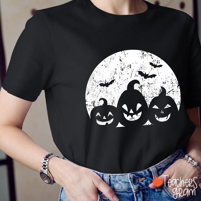 Midnight Pumpkin Halloween Teacher T-Shirt