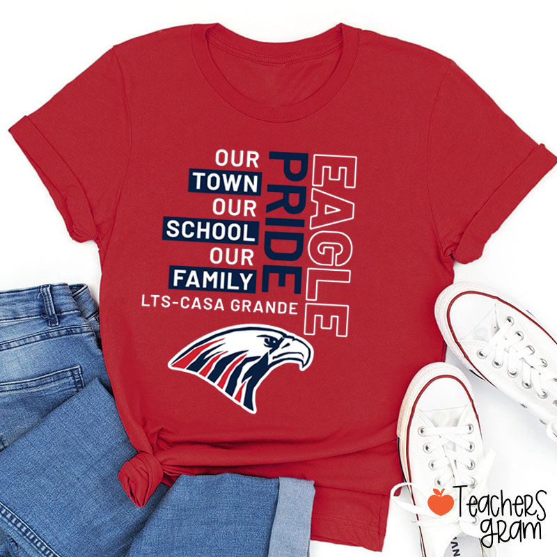 Personalized Mascot Our Town Our School Our Family Teacher T-Shirt