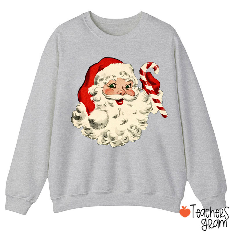 Retro Style Santa Claus Teacher Sweatshirt