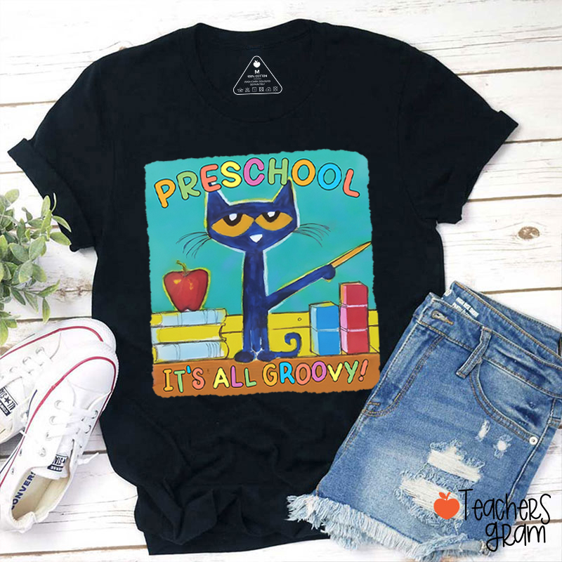 Personalized Grade It's All Groovy Teacher T-Shirt
