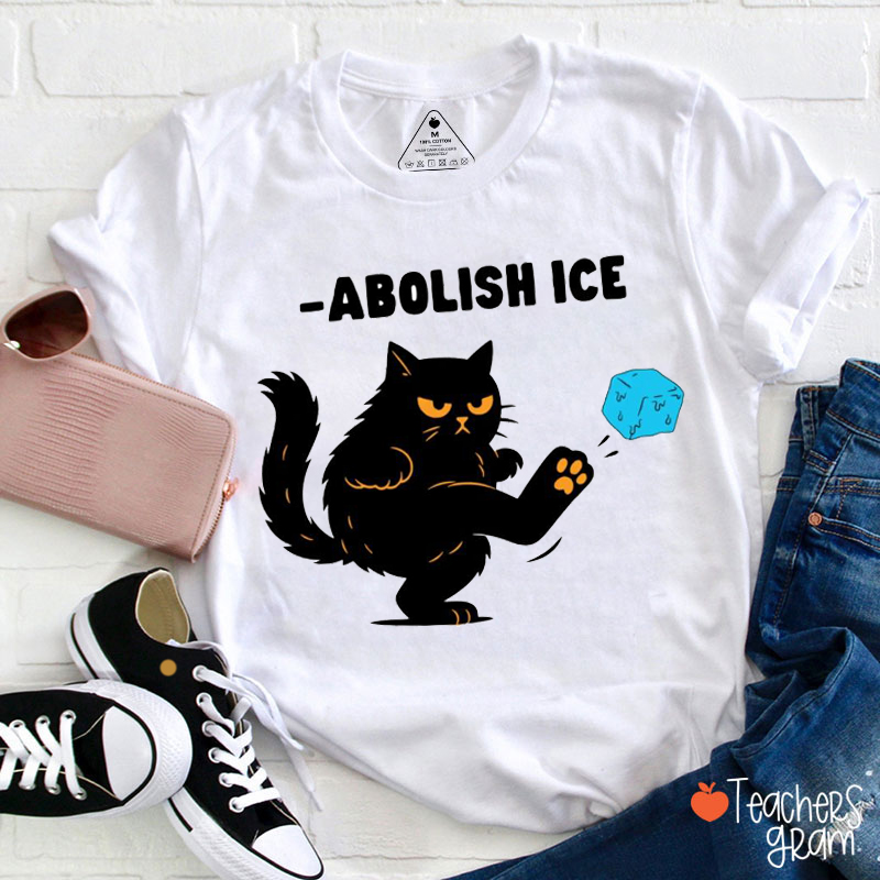 Abolish Ice Cute Cat Teacher T-Shirt