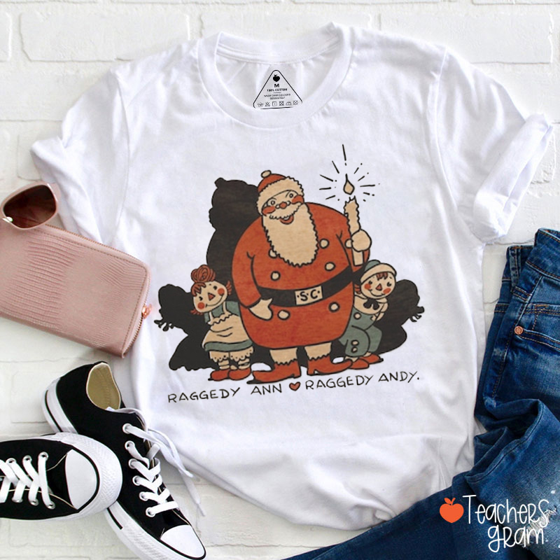 Raggedy Ann Andy Christmas Holiday Teacher T-Shirt