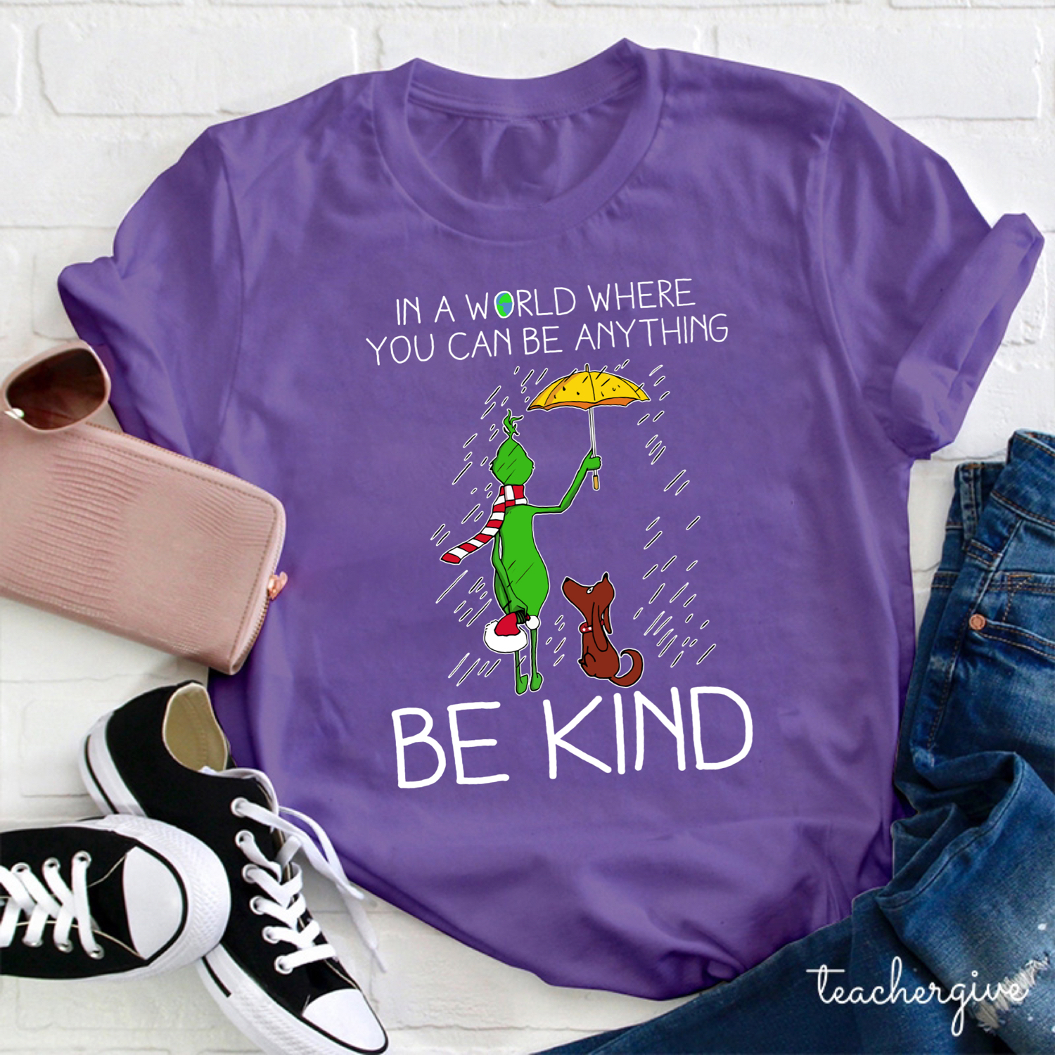 In A World Where You Can Be Anything Be Kind Teacher T-Shirt