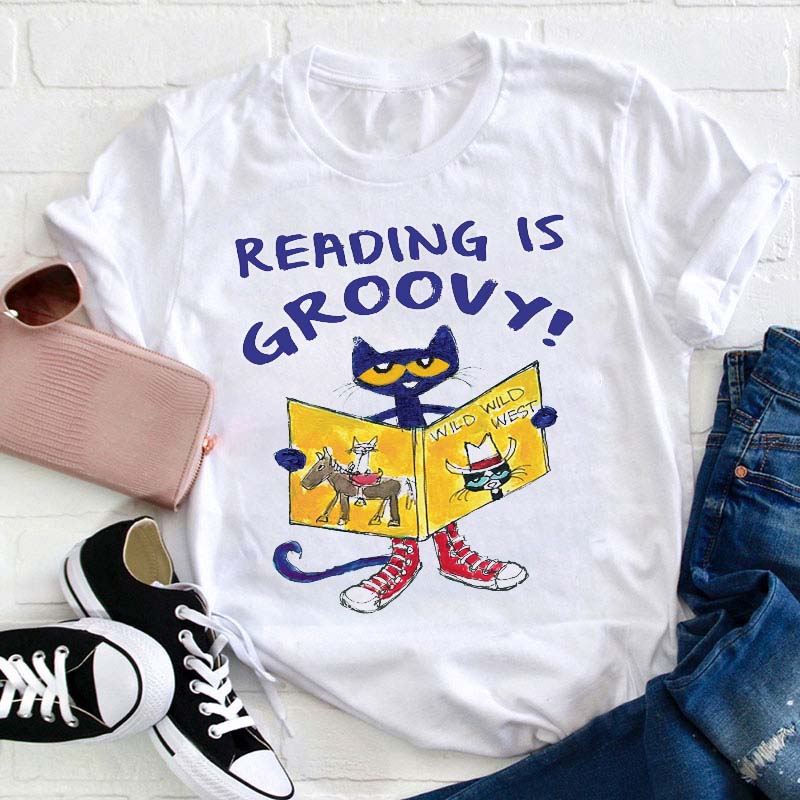 Reading Is Groovy Teacher T-Shirt
