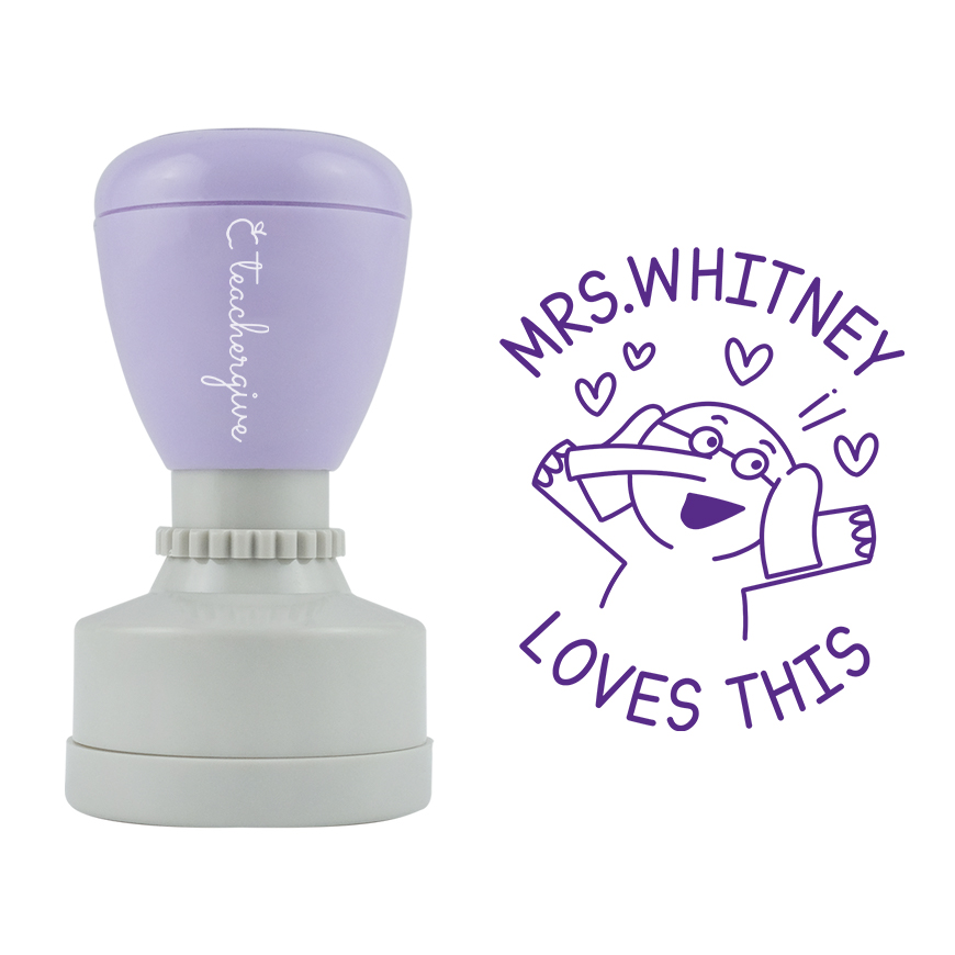 Personalized Name Mrs Loves This Teacher Stamp