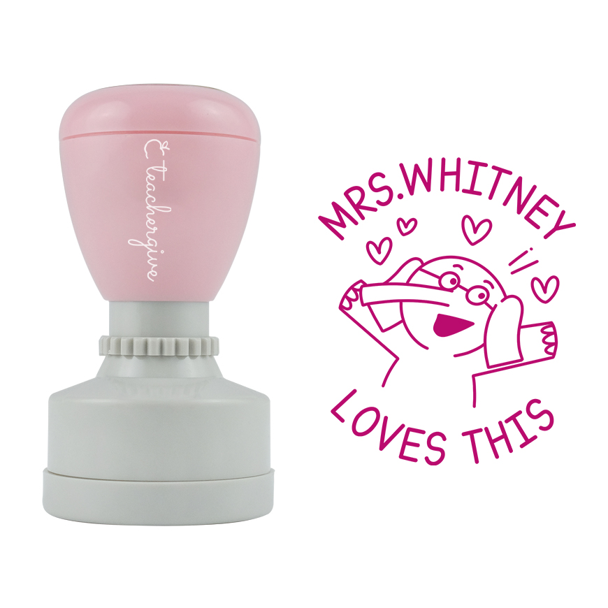 Personalized Name Mrs Loves This Teacher Stamp