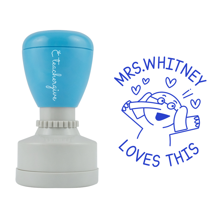Personalized Name Mrs Loves This Teacher Stamp