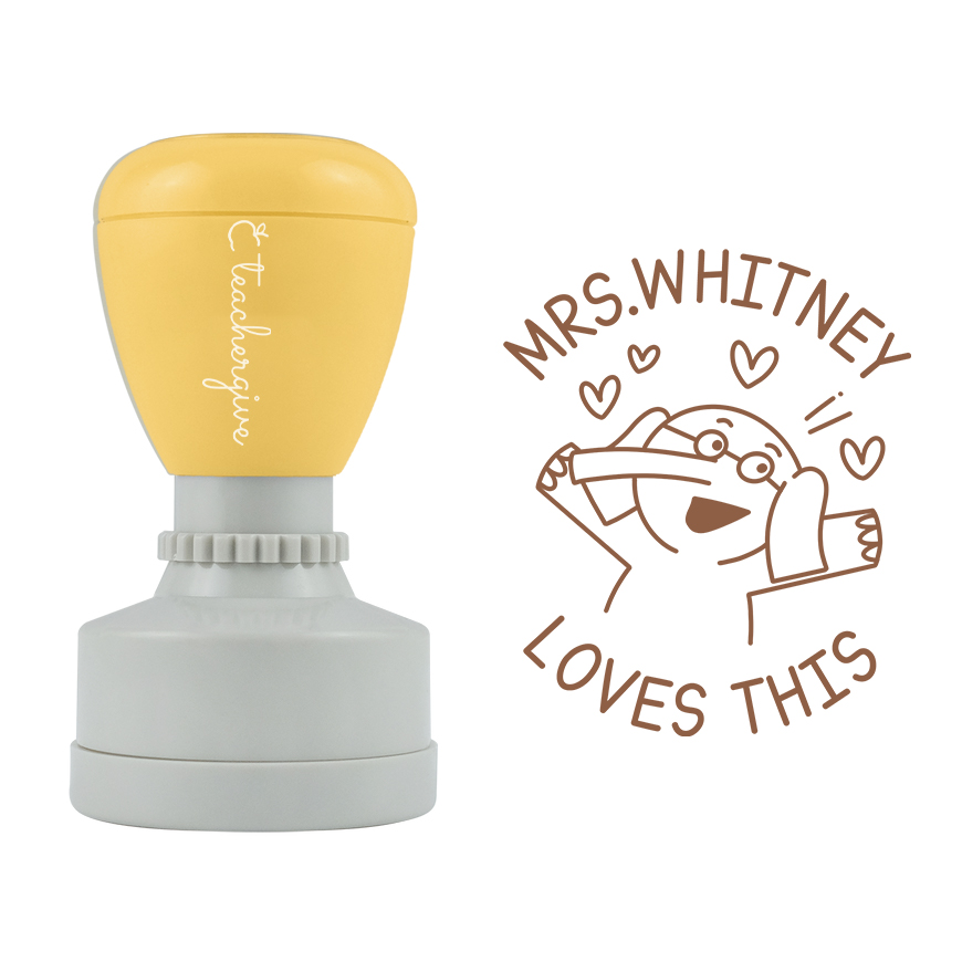 Personalized Name Mrs Loves This Teacher Stamp