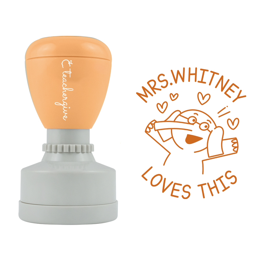 Personalized Name Mrs Loves This Teacher Stamp