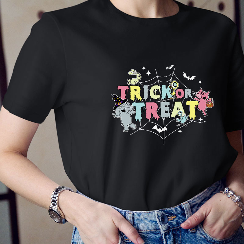 Trick Or Treat Spider Web Teacher T-Shirt