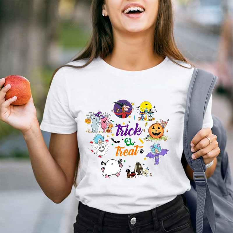 Trick Or Treat Book Characters Teacher T-Shirt
