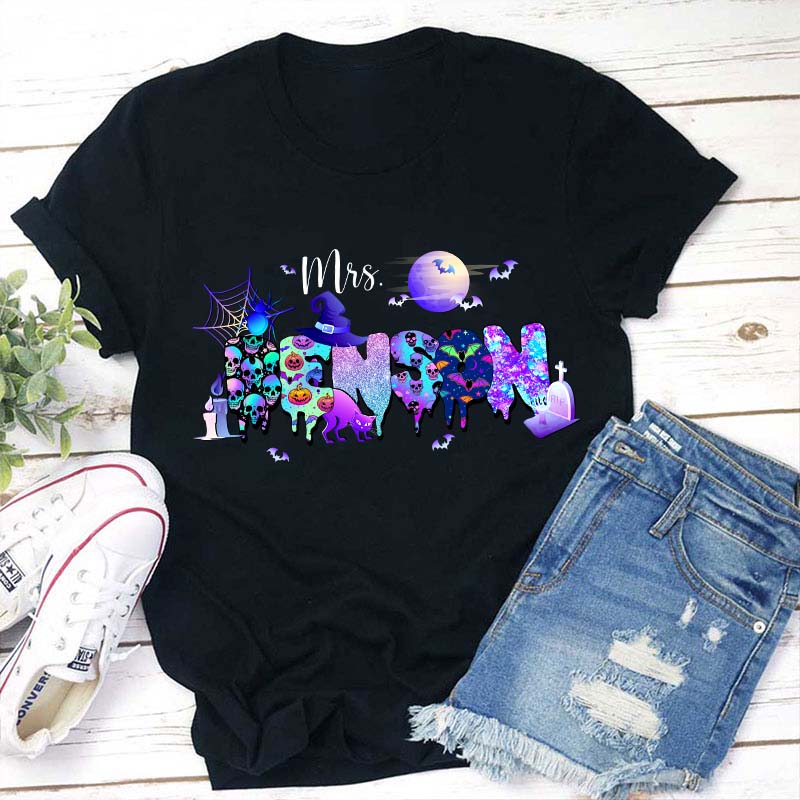Personalized Name Magic Halloween Teacher T-Shirt