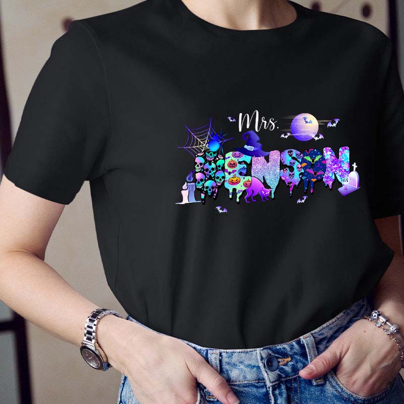 Personalized Name Magic Halloween Teacher T-Shirt