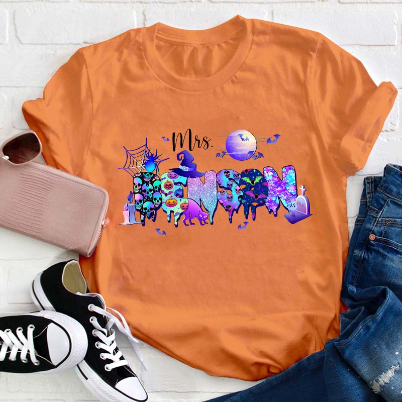 Personalized Name Magic Halloween Teacher T-Shirt