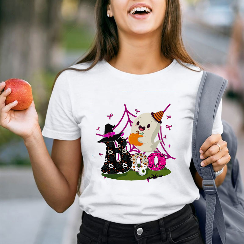 Cute Ghost Pumpkin Boo Teacher T-Shirt