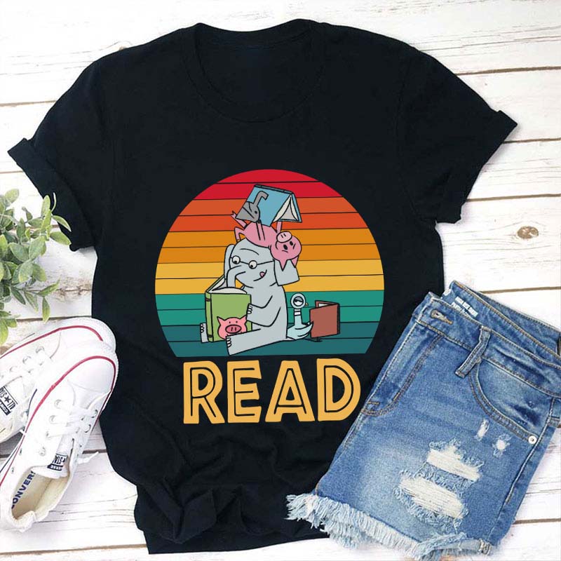 Retro Read Teacher T-Shirt