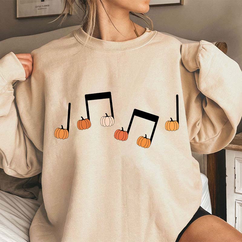 Musical Notation Halloween Pumpkin Teacher Sweatshirt