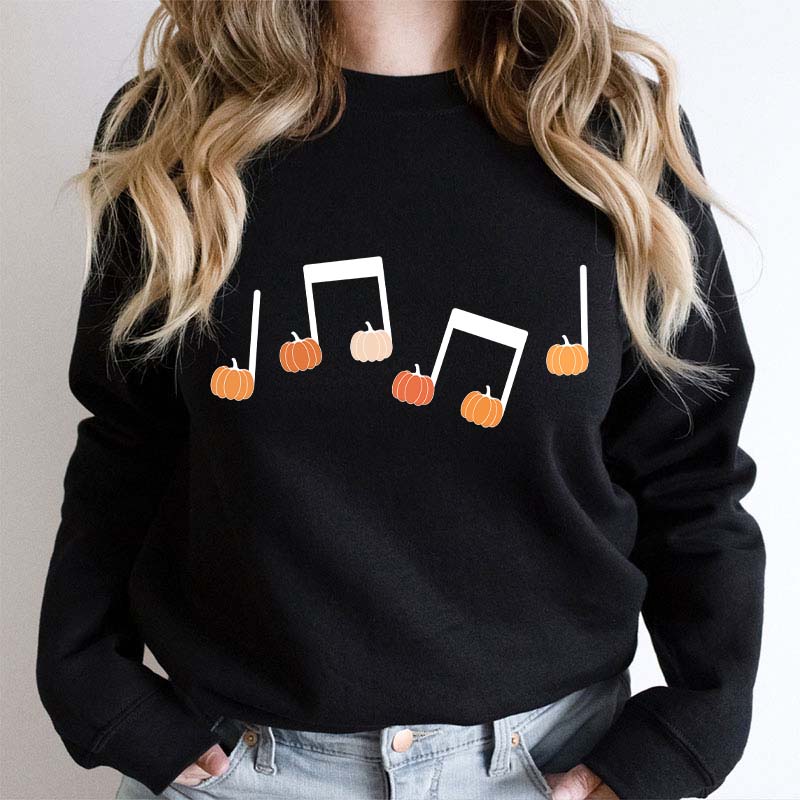 Musical Notation Halloween Pumpkin Teacher Sweatshirt