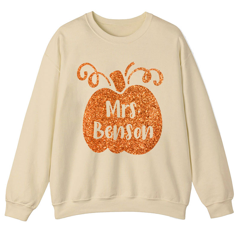 Personalized Halloween Pumpkins Teacher Sweatshirt