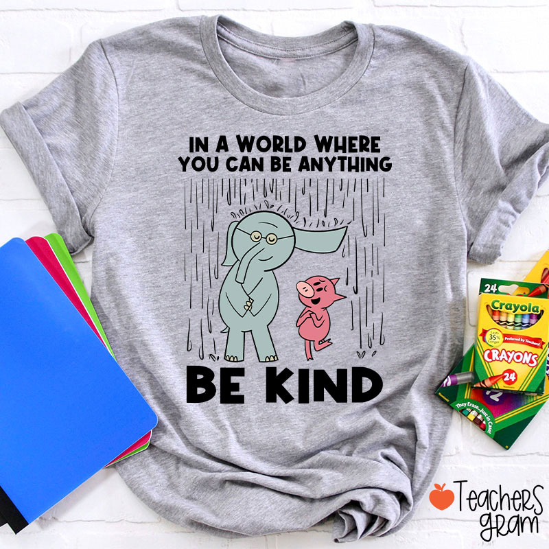 Be Kind In A World Where You Can Be Anything Teacher T-Shirt